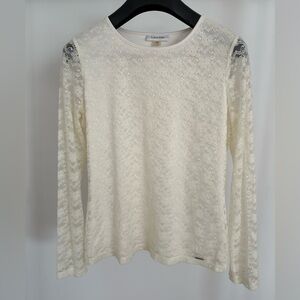 White Calvin Klein Lace Shirt